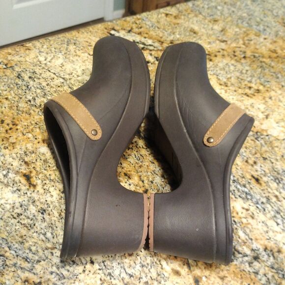 Crocs Sarah Croslite Mule Clog Shoes Brown Slip On Comfort Women's Sz 8 203631 - Picture 6 of 12